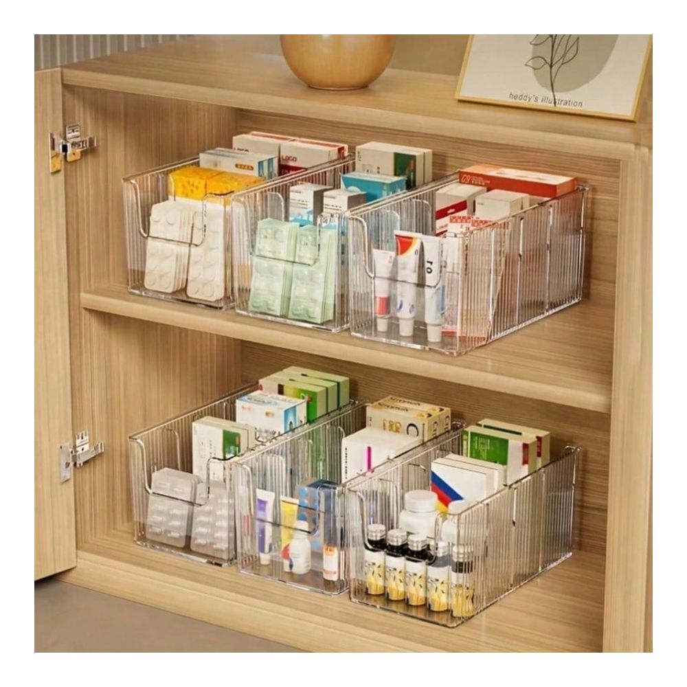 Face Mask Storage Box - 1 stuks grote transparante pillendoos met